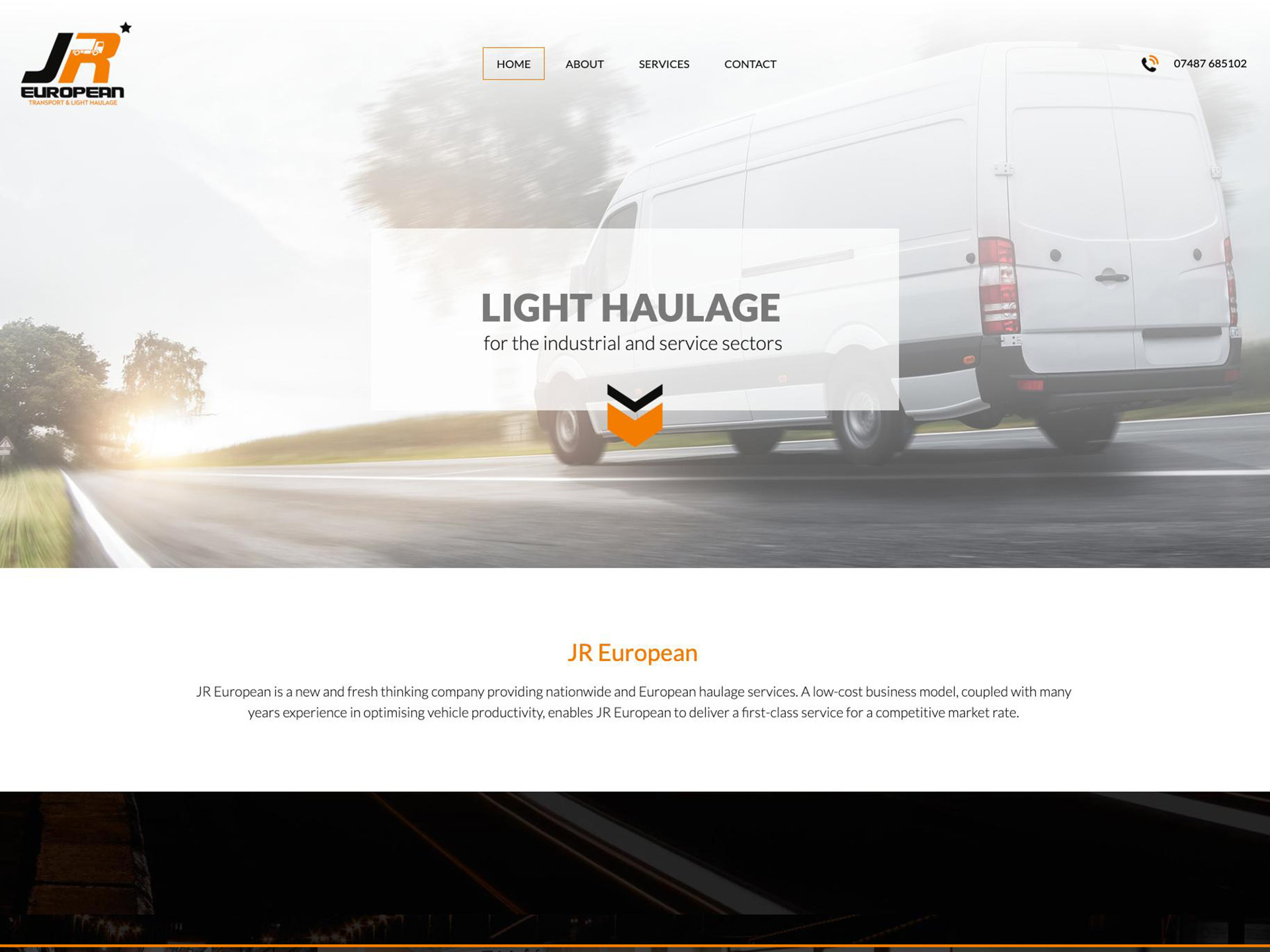 A website for haulage company
