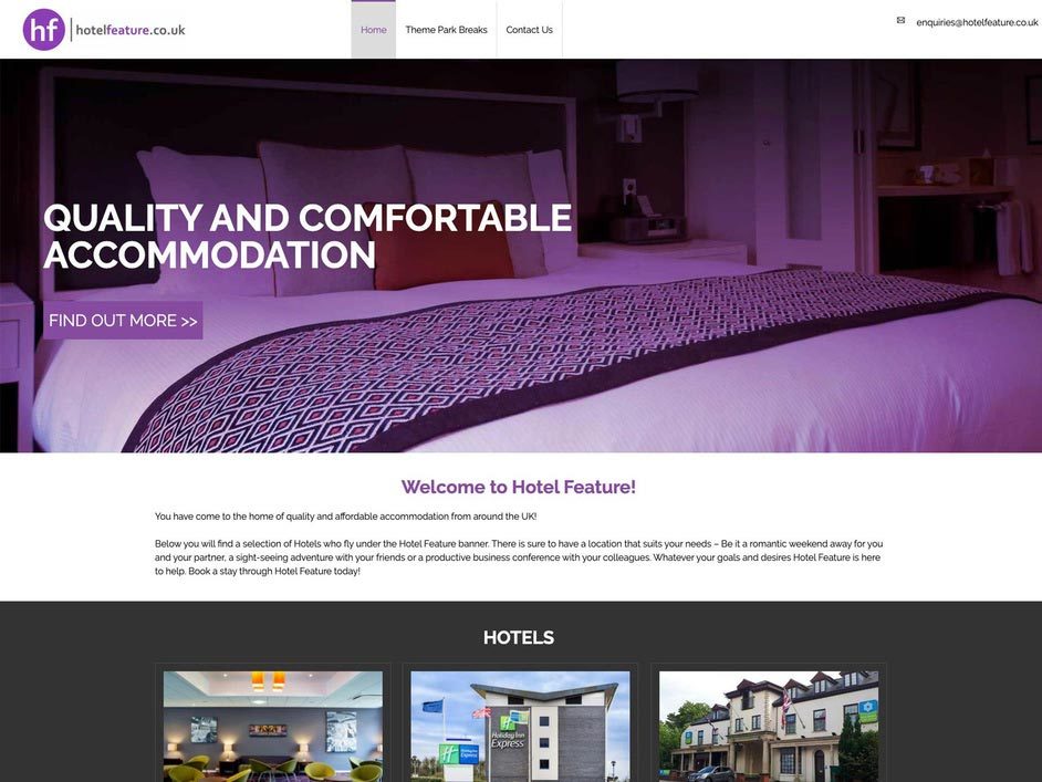 Hotel Feature website design